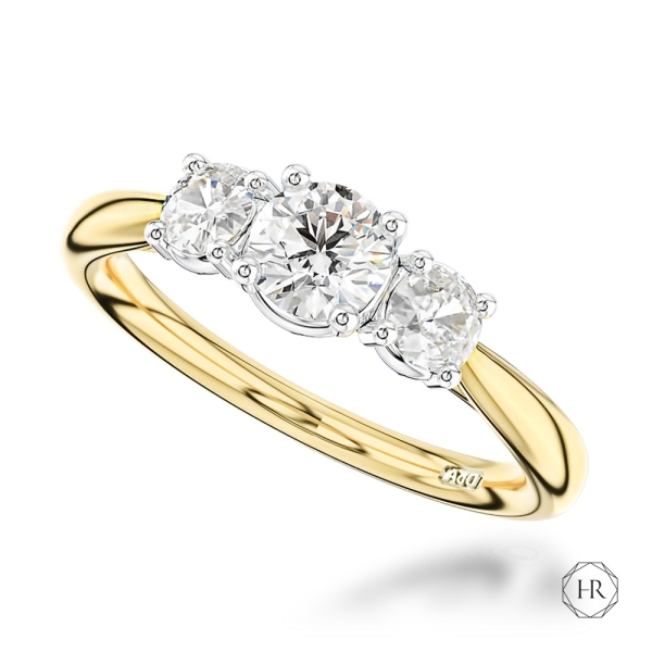 Engagement Ring - 18ct Yellow Gold 0.34ct Diamond Three Stone Ring