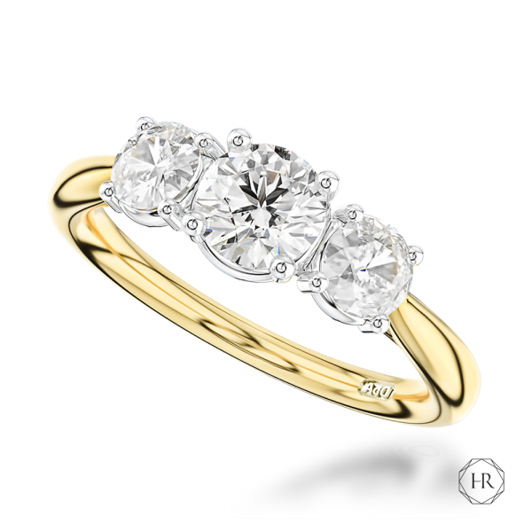 Engagement Ring - 18ct Yellow Gold 0.50ct Diamond Three Stone Ring