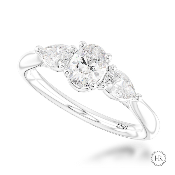 Engagement Ring - Platinum 0.40ct Diamond Three Stone Ring