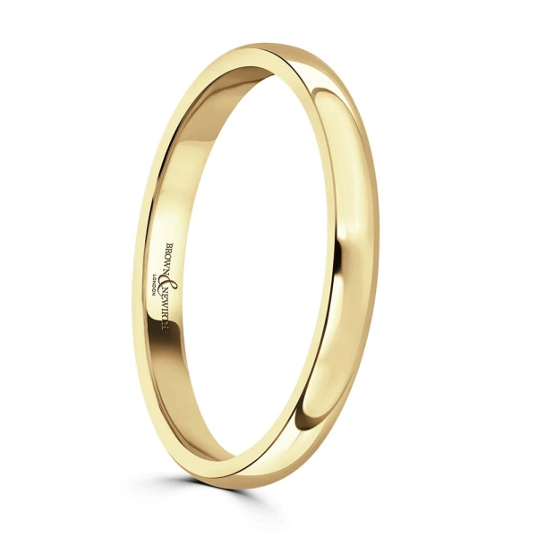 18CT Yellow Gold 2MM Classic Court Wedding Ring