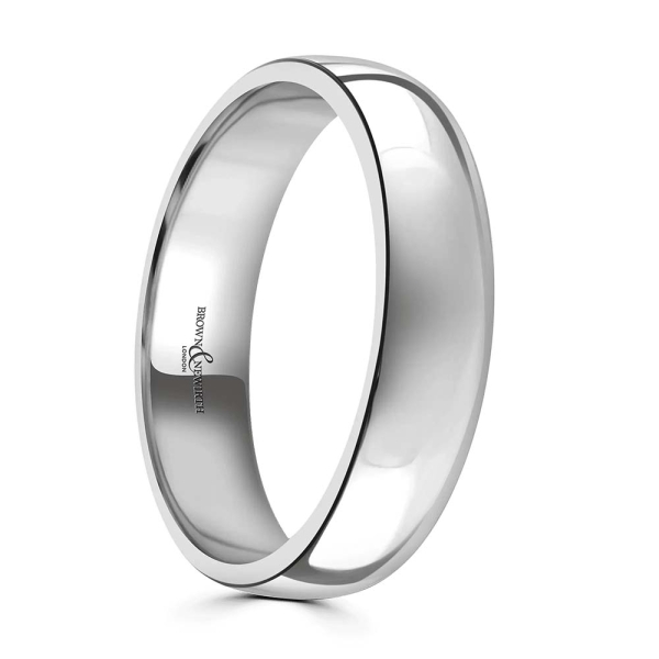 Palladium 5MM Classic Court Wedding Ring
