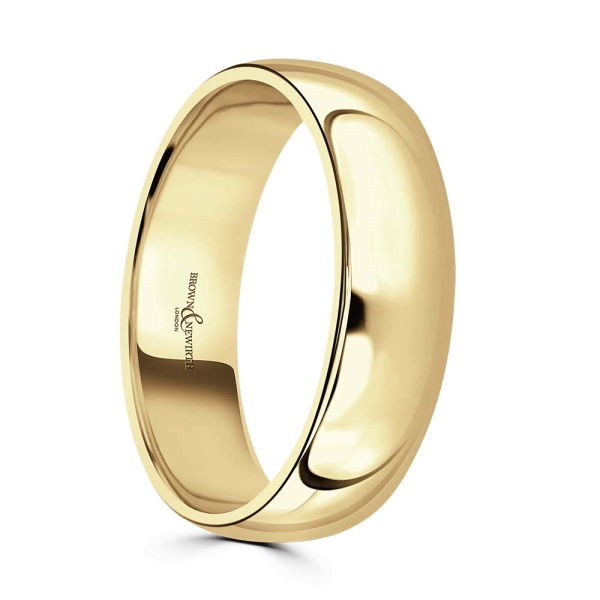 18CT Yellow Gold 6MM Traditional Court Wedding Ring