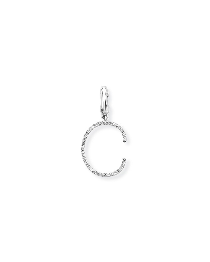 Diamond C Initial 9 CT White-Gold Pendant &amp; Necklace