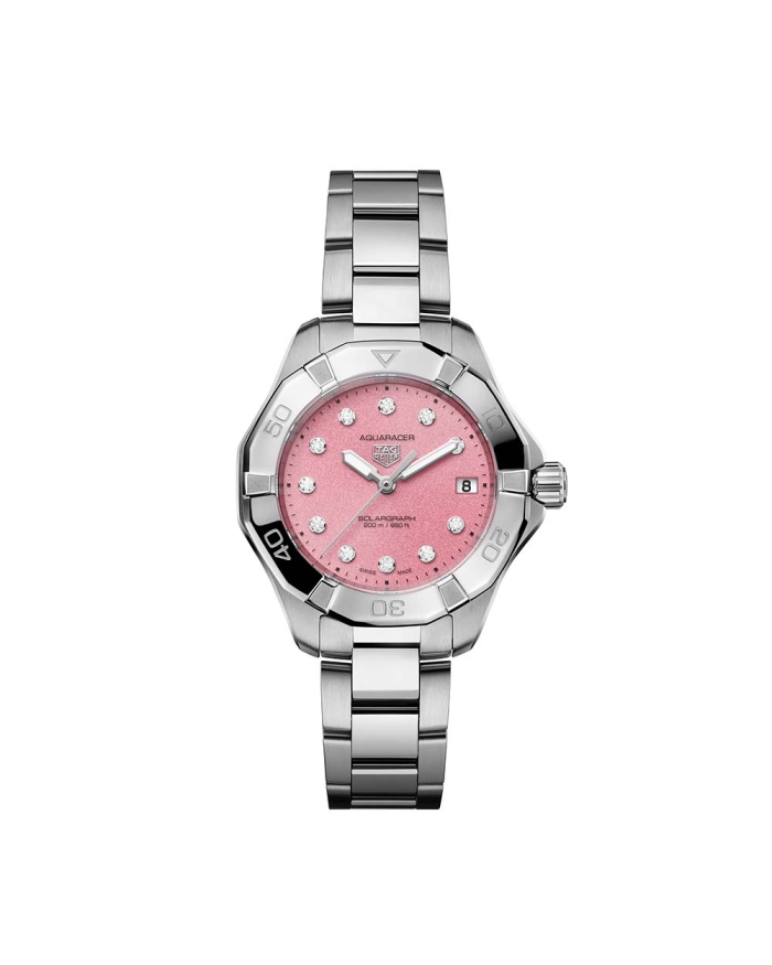 TAG Heuer Aquaracer Professional 200 Solargraph Steel & Pink 34MM