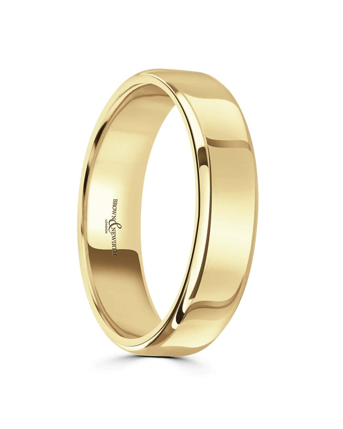 18CT Yellow Gold 5MM Flat Court Wedding Ring