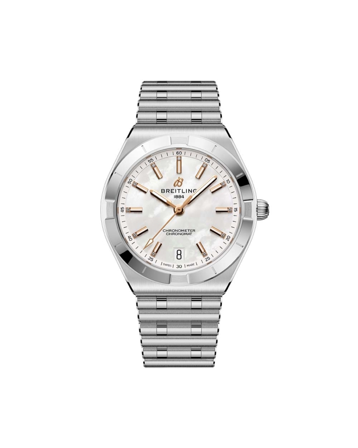 Breitling Chronomat Automatic 36MM Steel &amp; White Pearl Dial Watch
