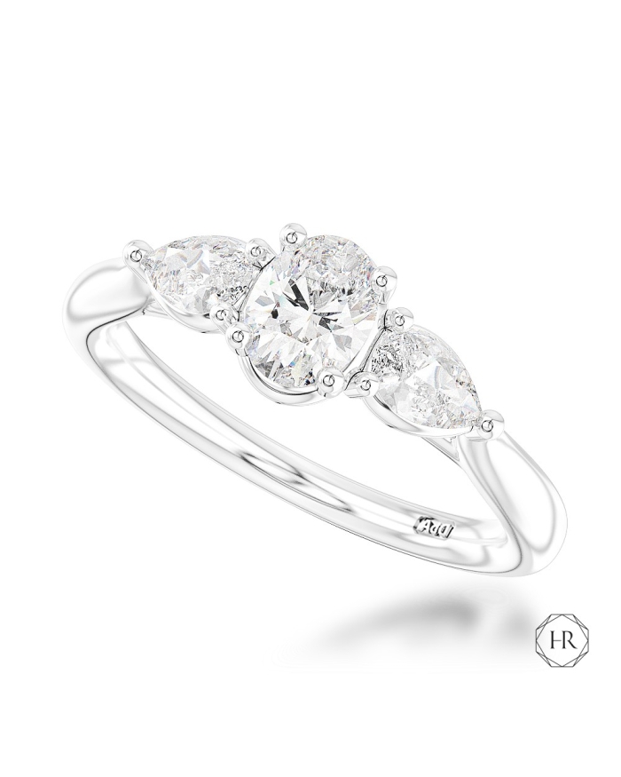 Engagement Ring - Platinum 0.40ct Diamond Three Stone Ring