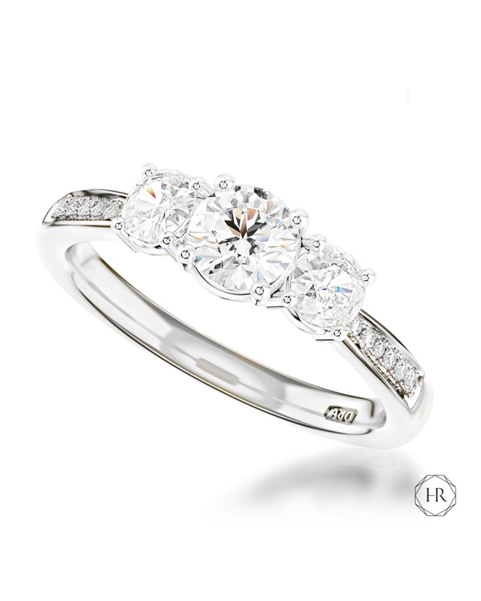Engagement Ring - Platinum 0.31ct Diamond Three Stone Ring