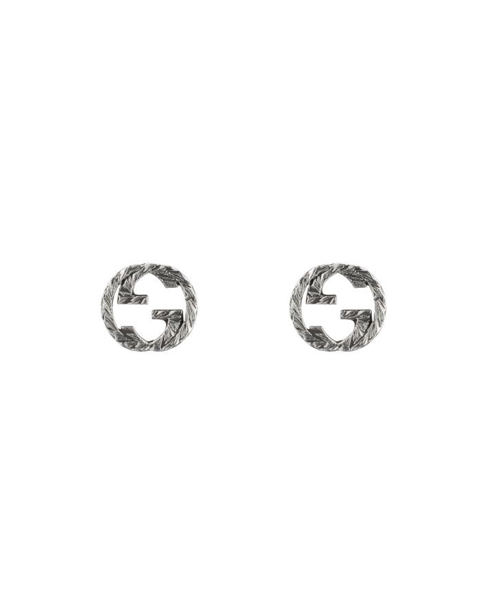 Gucci Interlocking Sterling Silver Paisley Stud Earrings