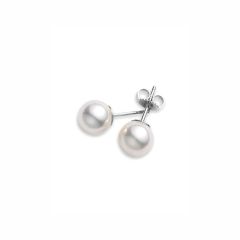 Mikimoto Ladies Classic 7mm A Pearl Stud Earrings in White Gold