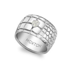 Hoxton Silver Wild Crocodile Patterned Gents Ring