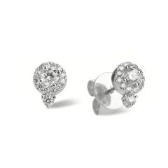18CT White-Gold Diamond 0.39CT Dew Halo Stud Earrings