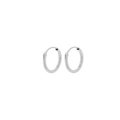 9 ct White-Gold Small Sleeper Hoop Earrings