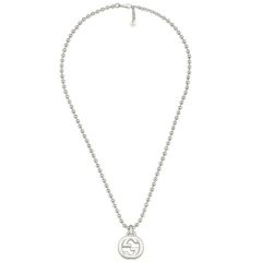 Gucci Interlocking G Silver Boule Beaded Necklace
