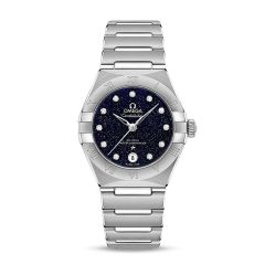 OMEGA Constellation Manhattan Diamond Dial Steel & Blue 29mm Date Women's Watch