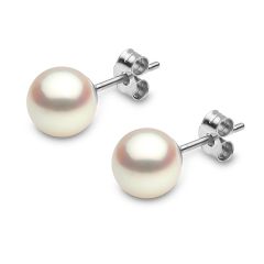 18 ct White-Gold 7.5 mm Cultured Pearl Stud Earrings