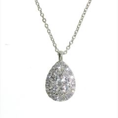 Diamond Teardrop 18 CT White-Gold Pendant Necklace