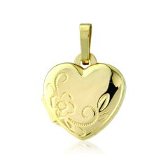 Heart Locket 9 CT Yellow-Gold Pendant & Necklace