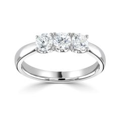 Platinum Three Stone Diamond 0.30CT Claw-Set Eternity Ring