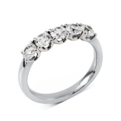Diamond Five Stone & Platinum 0.75 CT Eternity Ring