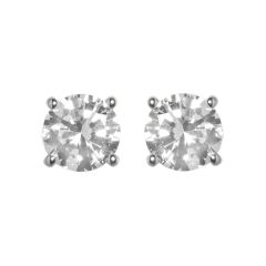 18CT White-Gold & Diamond 0.25CT Four Claw Stud Earrings
