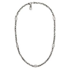 Gucci Interlocking Sterling Silver Chain Necklace