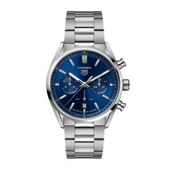 TAG Heuer Carrera Chronograph Steel & Blue Dial 42MM Automatic Watch