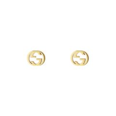 Gucci Interlocking 18CT Yellow-Gold Stud Earrings