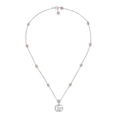 Gucci Double G Silver & Pink Mother of Pearl Necklace