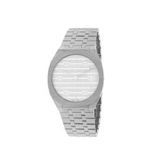 GUCCI 25H Stainless Steel & Silver Dial 34MM Watch