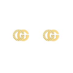 Gucci GG Running 18CT Yellow-Gold Stripe Stud Earrings
