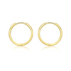 9CT Yellow-Gold 17MM Creole Huggie Hoop Earrings
