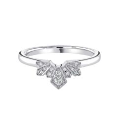Platinum & Diamond 0.11CT Art Deco Milgrain Ring