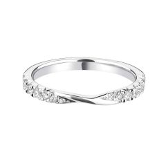 Platinum Diamond Fishtail-Set 0.31CT Twist Band Ring