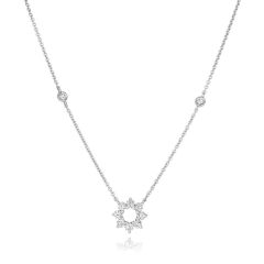 18CT White-Gold Diamond Star Pendant Necklace