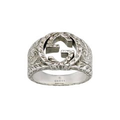 Gucci Interlocking G Sterling Silver Large Paisley Ring