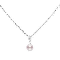 Mikimoto 18CT White-Gold Morning Dew Pearl & Diamond Necklace