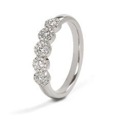 Floral Diamond Cluster 18CT White-Gold Eternity Ring