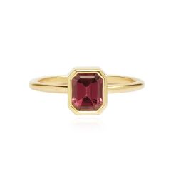 Pebbles Emerald-Cut Rhodolite Garnet 18CT Yellow-Gold Ring