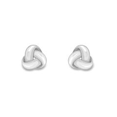9CT White-Gold Knot Stud Earrings