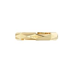 Gucci Link To Love 18CT Yellow-Gold Studded Ring
