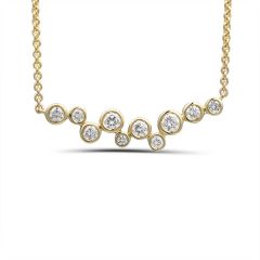 18CT Yellow-Gold & Diamond Ten Stone Bubble Necklace