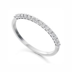 Platinum Fifteen Stone Diamond 0.25CT Half-Set Eternity Ring