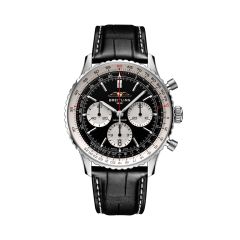 Breitling Navitimer B01 Chronograph Steel Black & Leather 43MM Men&rsquo;s Watch