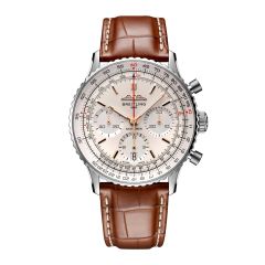 Breitling Navitimer B01 Chronograph Steel Silver & Leather 41MM Watch