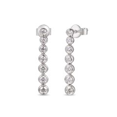 18CT White-Gold Seven Stone Diamond Graduated Drop Earrings