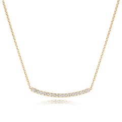 Diamond & 18CT Yellow-Gold Bar Pendant Necklace