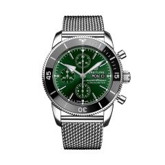 Breitling Superocean Heritage Chronograph Steel Bracelet & Green 44MM Watch