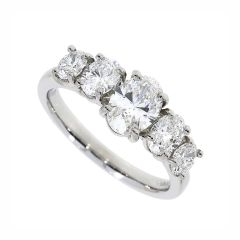 Five Stone Oval-Cut Graduating Diamond & Platinum Eternity Ring
