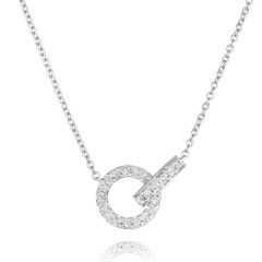 Diamond & 18CT White-Gold Linked Rings Necklace